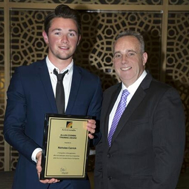 Plumbing Apprentice Receives Allan Coombs Training Award_story