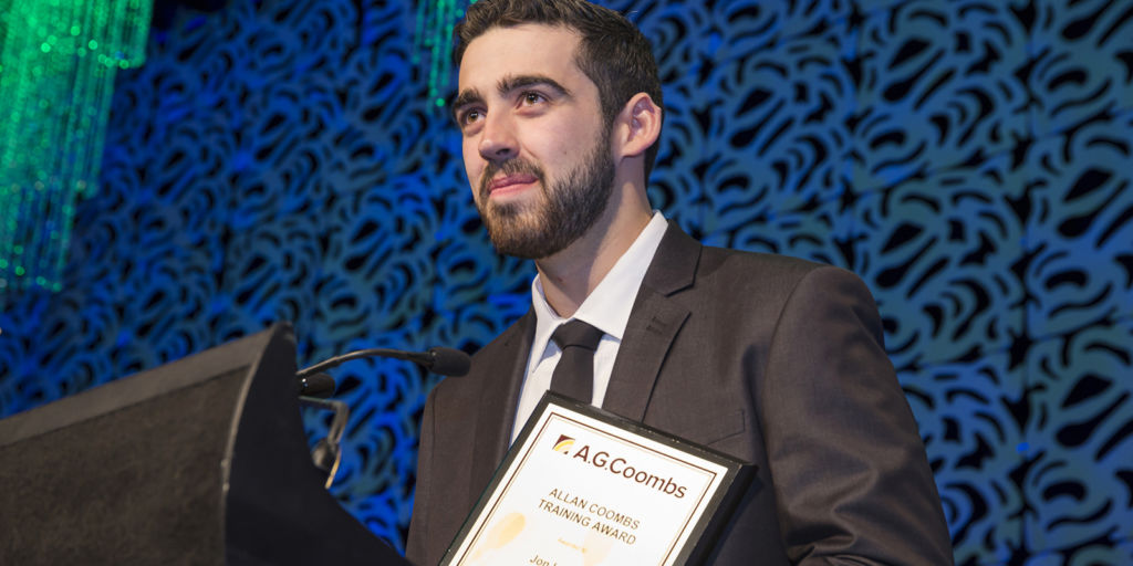 Winner of the 2016 Allan Coombs Training Award, 3rd year refrigeration apprentice, Jon Lassig from A.G. Coombs (NSW)