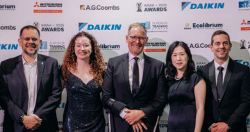 A.G. Coombs Strategic Development Director, Bryon Price awarded the AIRAH James Harrison Medal